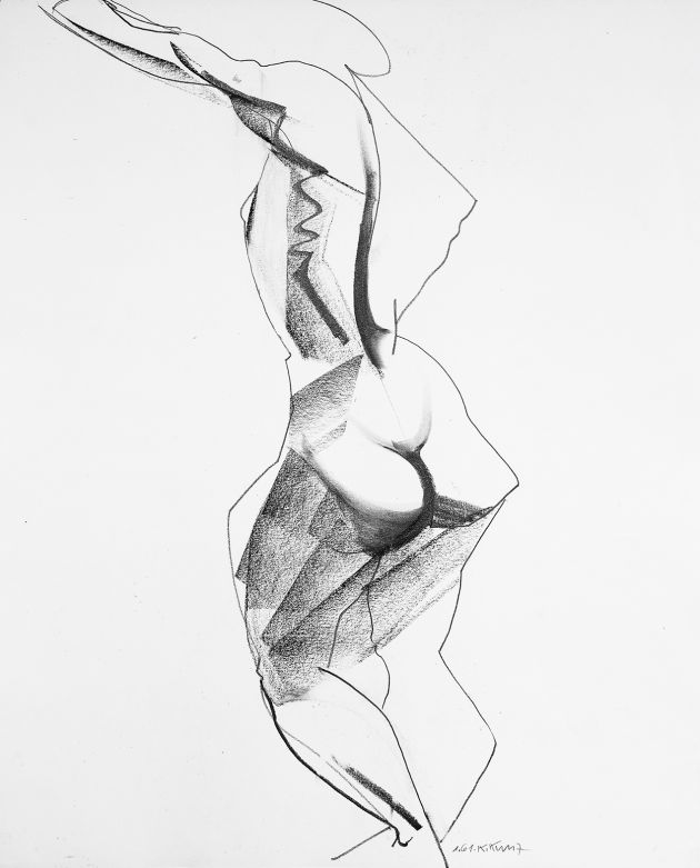 Karl Kunz | Akt | 1961 | Bleistift, Kohle | 65 x 50 cm