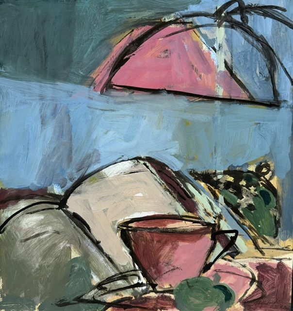 Ute Hausfeld | Lesespaß | 2012 | Acryl, Tusche, Kreide auf Papier | 44,5 x 42 cm