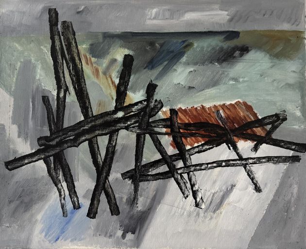Marie-Louise von Rogister, Après le déluge, 1961, Öl auf Leinwand, 65,5 x 81 cm
