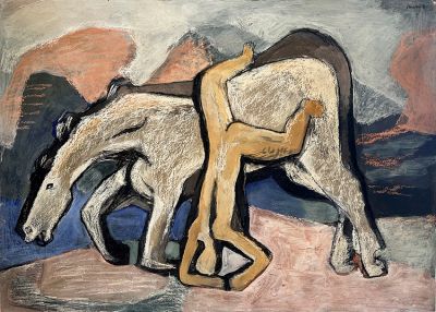 Joseph Mader | Sturz | 1931 | Mischtechnik | 66 x 91,5 cm