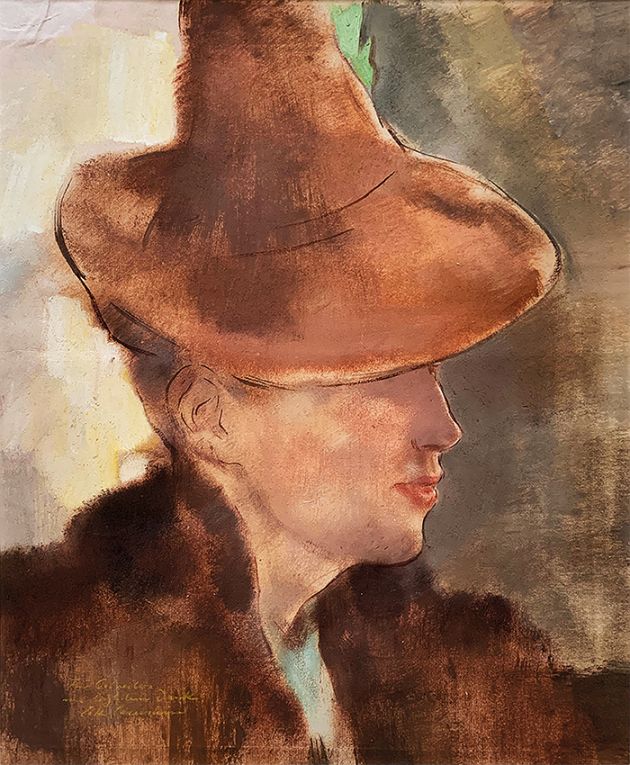 Lotte Laserstein | Damenportrait | um 1940 | Öl und Gouache | 40 x 32,5 cm