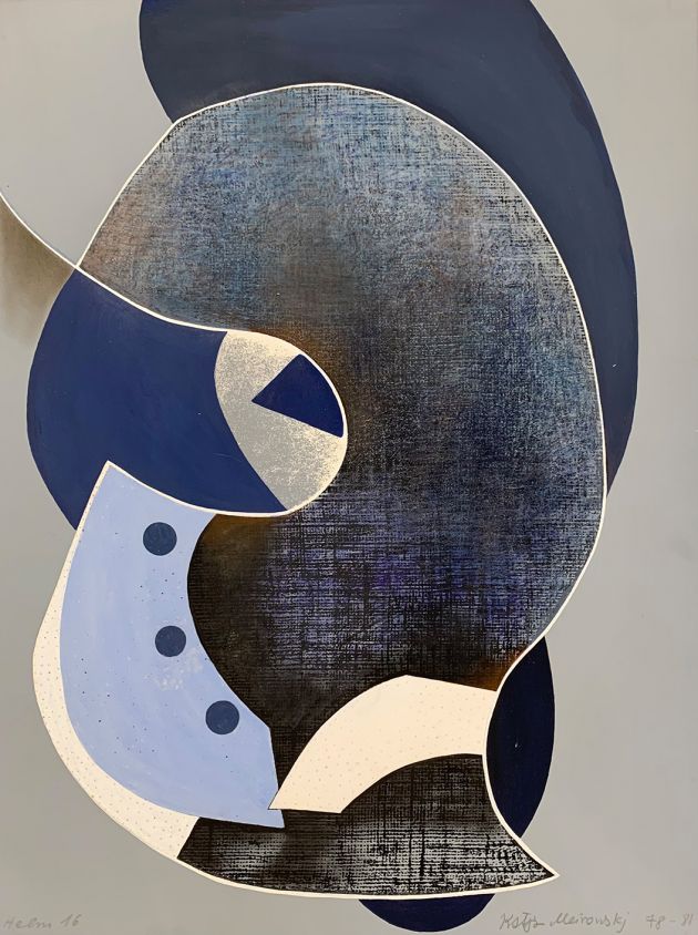 Katja Meirowsky | Helm | 1978-81 | Mischtechnik und Collage | 74,5 x 56 cm