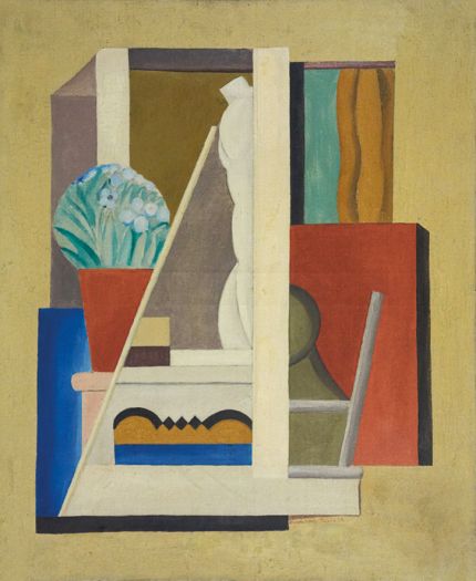 Ursula Vehrigs, Stilleben mit Staffelei, Öl auf Leinwand, 1926